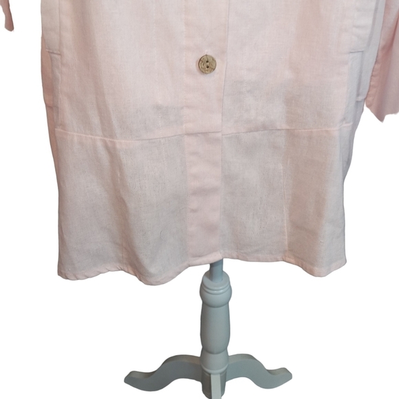 Simply Noelle lagenlook linen blend button tunic top soft pink size L / XL - Picture 5 of 14